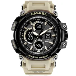 Fashion Smael Top Brand Men New Dual Time Display Male Clock Waterproof Shock Resistant Digital 1708 Military Sport Wrist Watch