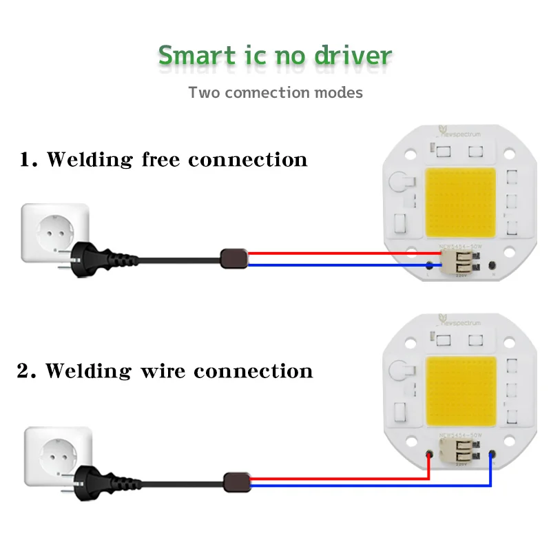 No Welding Free AC 220V 50W LED COB Chip Diode Driverless DOB Module 5454 Lamp Beads for Plant Grow Light Floodlight Spotlight