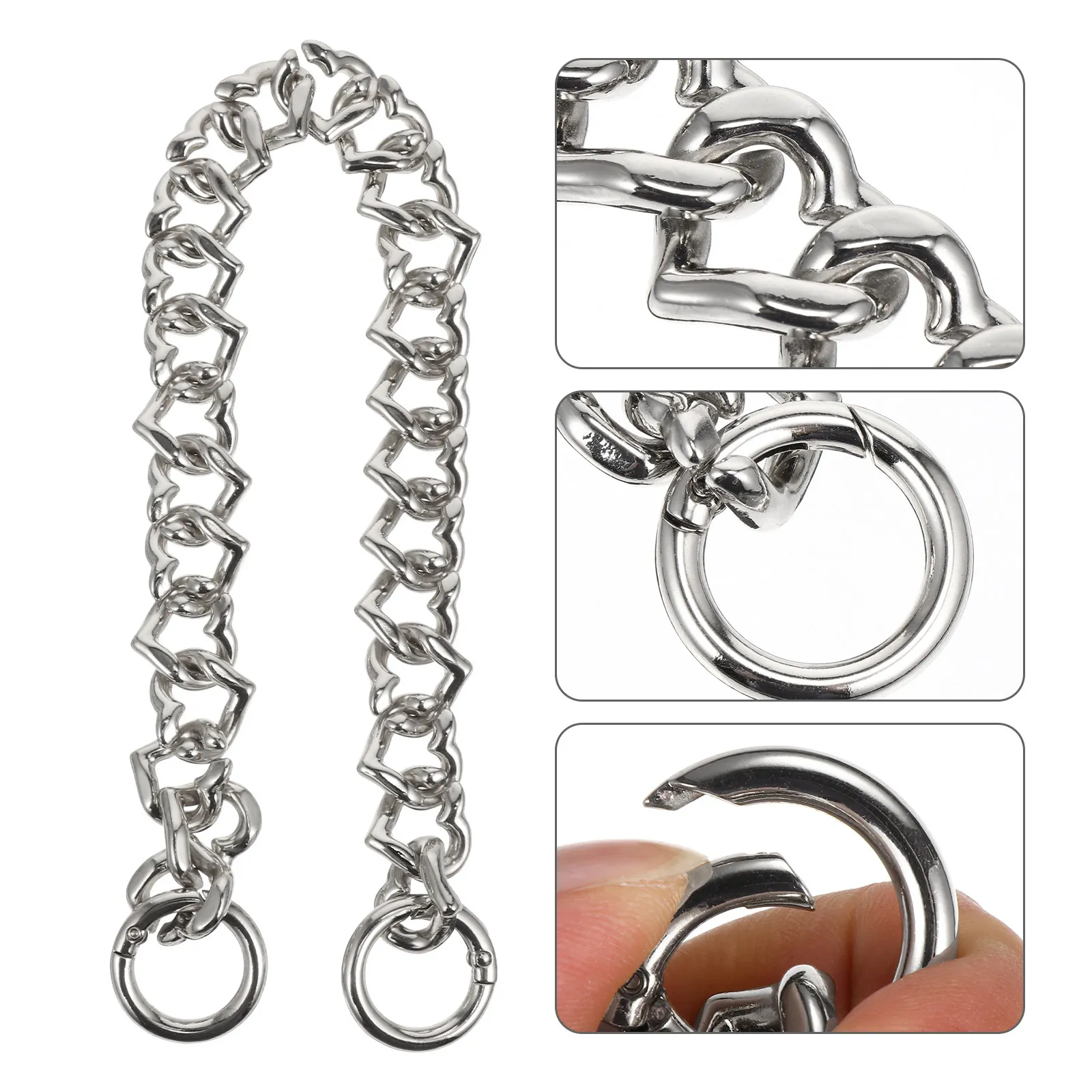 1pc Heart Shaped Copper Sling Women Clutch Purse Clutch Sling Replacement Women Purse Bag Chain Shoulder Bag Chain