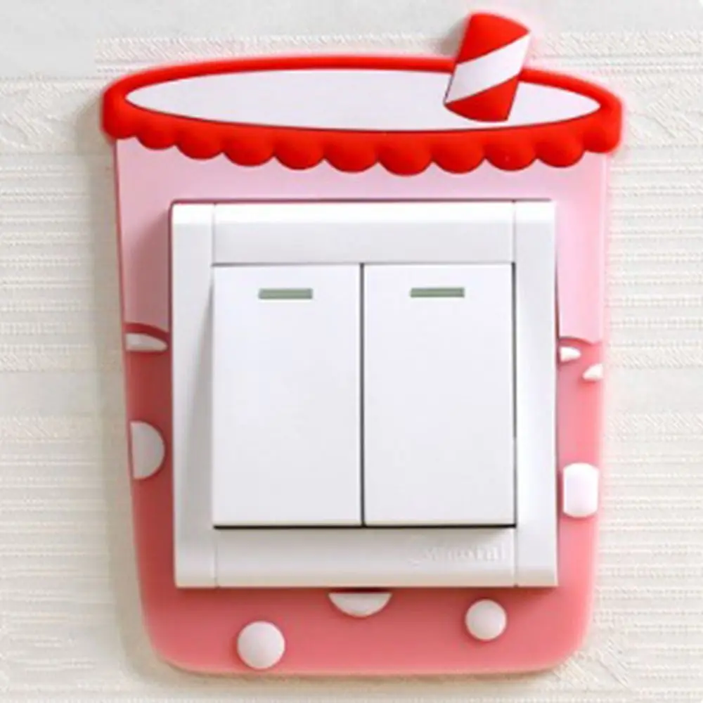 Dust Protective Silicone Switch Sticker Fruit Animal Luminous Switch Cover Silicone Transportation Decoration Stickers