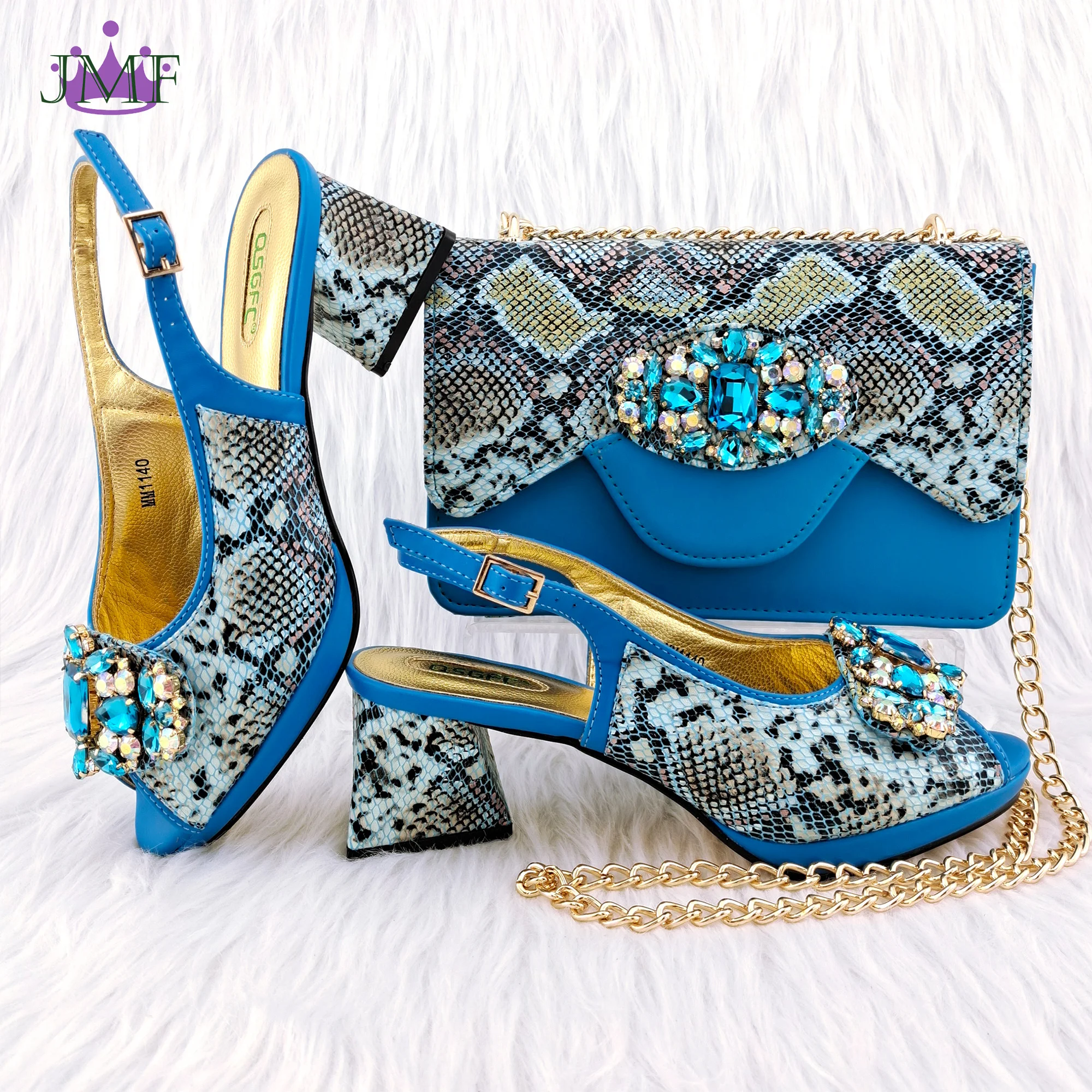 

QSFGC New Arrivals Classic Design Stitching Style Shoes And Three-Dimensional Bag Big Diamond Decoration Noble Shoes With Bag