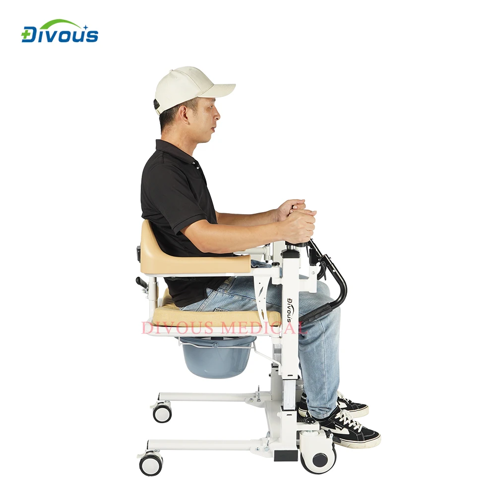 

Medical Grade Patient Lift Transfer Chair Hospital Toilet Commode Wheels Chairs Elderly Use to Shower
