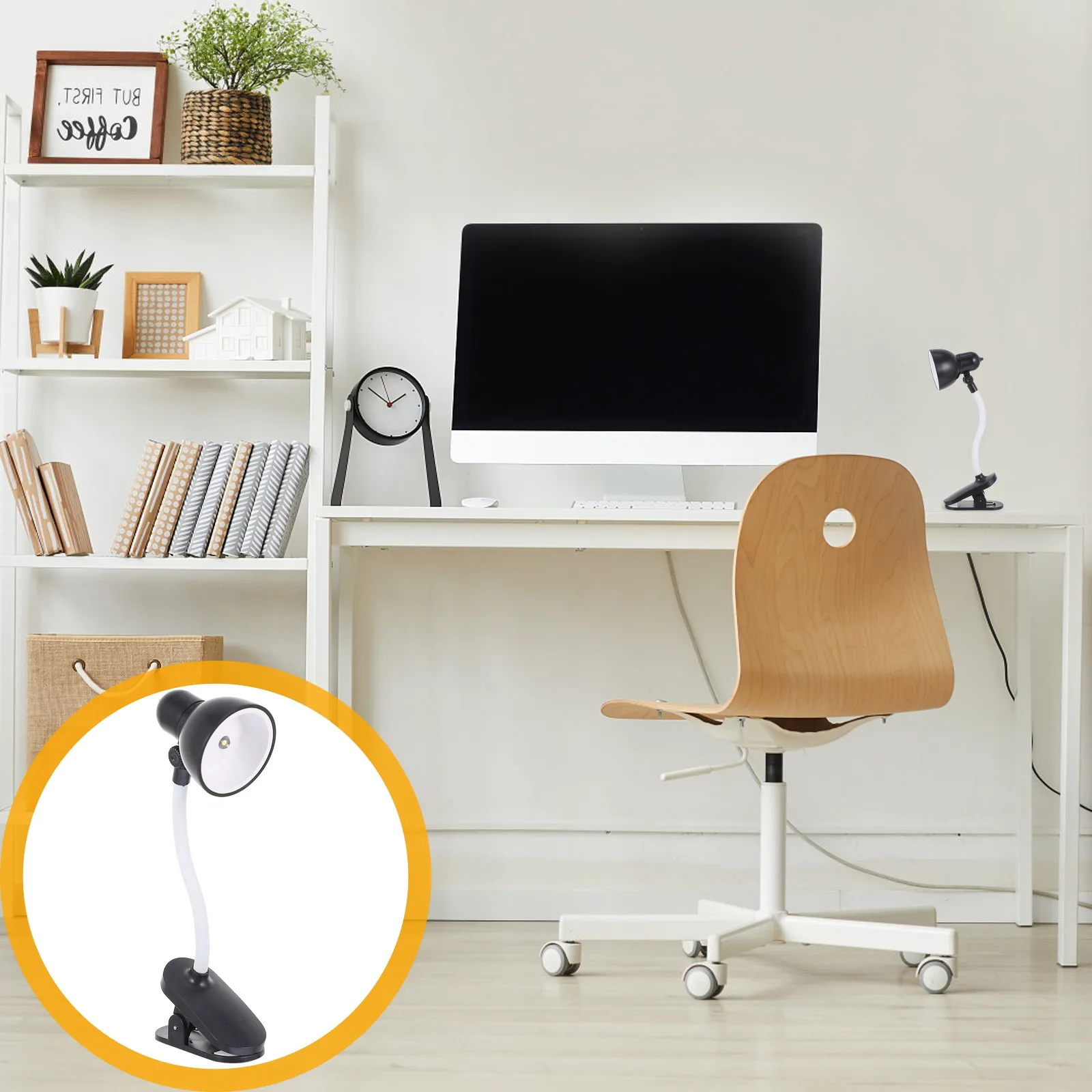 1Pcs Portable Clip-on Desk Light Mini LED Reading Lamp Eye-Care Technology Non-Flashing Light Bendable Design for Study Bedroom