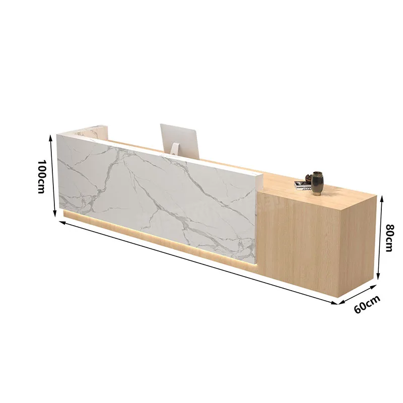 Nordic Aesthetic Reception Desk Luxury Office Vintage Beauty Reception Desk Modern Display Salon Bancone Commercial Furniture