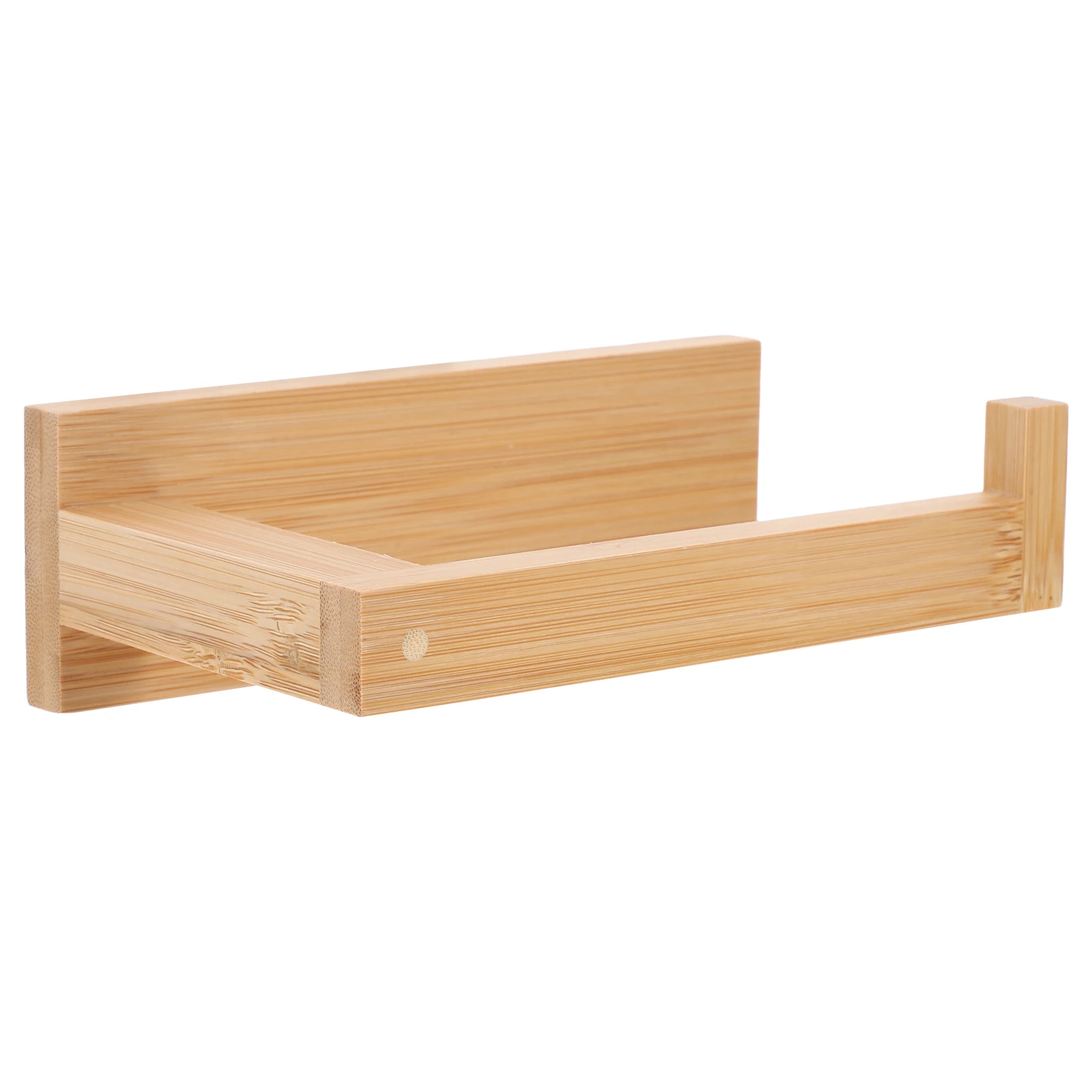 Toilet Paper Holder Stand Bathroom Towel Rack Bamboo Wooden Tissue Khaki Storage