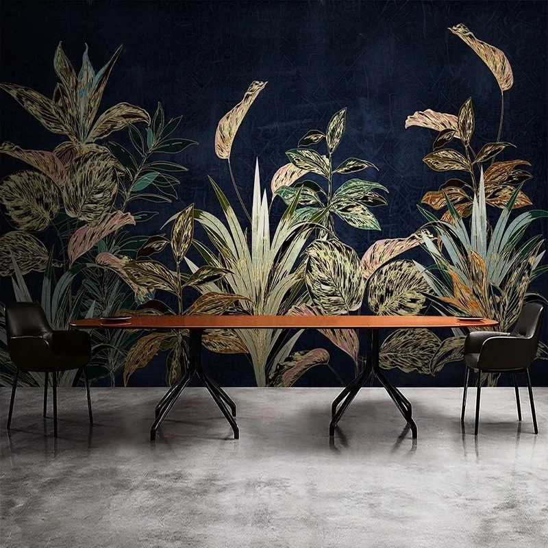Customized 3D Wallpaper Tropical Plant Flowers Leaves Luxury Mural Modern Bedroom Living room sofa TV background wall restaurant