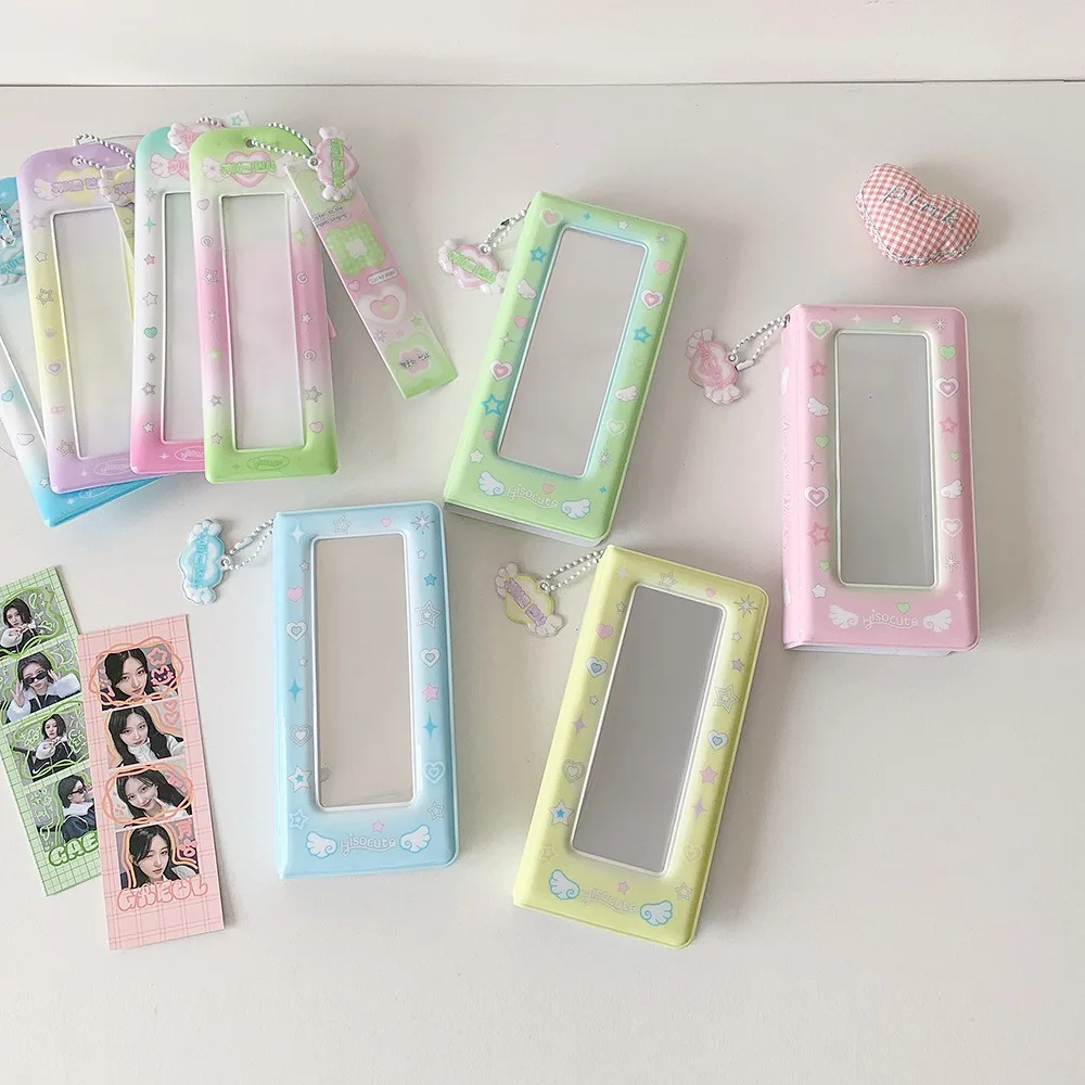 Love Heart Korean Photocard Holder PVC Card Cover Keychain Pendant Idol Card Display Protector Idol Photo Card Picture