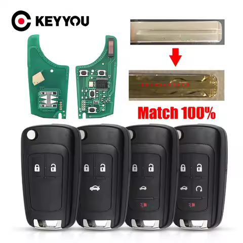 KEYYOU With Cutting Service 315/433MHz Car Key ID46 Chip For Chevrolet Cruze Sonic Malibu Impala Equinox Camaro For Opel
