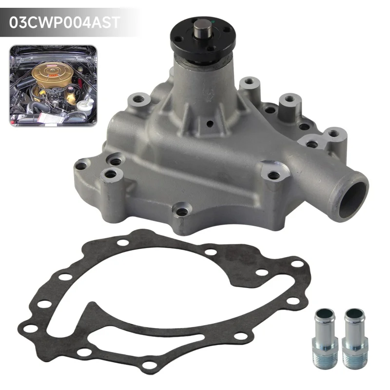 

Высокопроизводительный водяной насос (сатин/хром) для Ford SB Windsor, левая сторона, 289, 302, 351, 4.7L, 4.9L, 5.8L V8, 1963-1978, алюминий