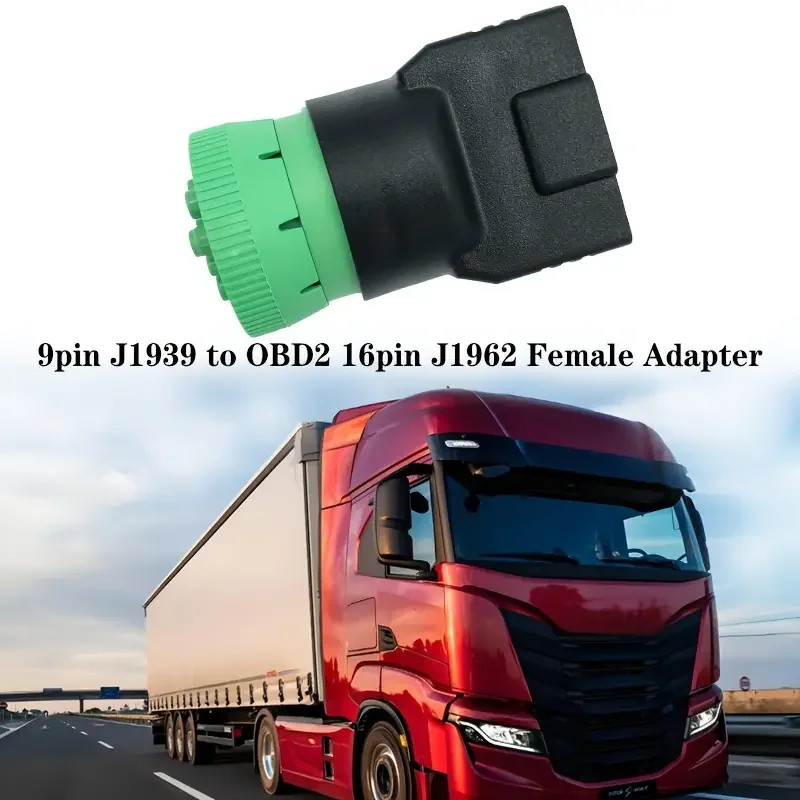 OBD2 Adapter for J1939 to 0BD2 Adapter 9 Pin Truck Diagnostic Port Adapter Can Use Switehes to Quickiy Switch High and low Gears