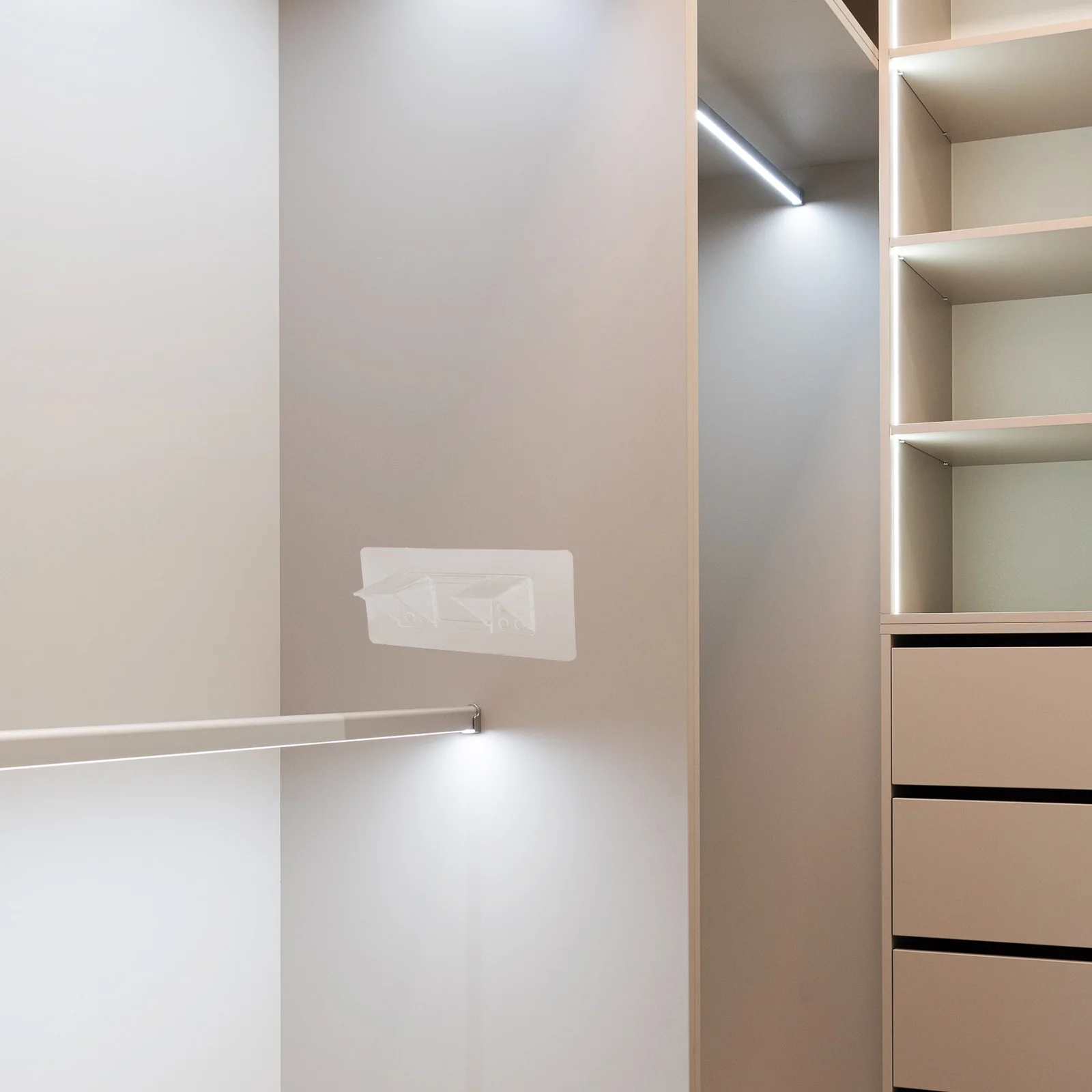 

10Pcs No-Trace Self Adhesive Shelf Brackets Transparent Plastic Supports Peel and Stick for Cabinets Wardrobes Adjustable