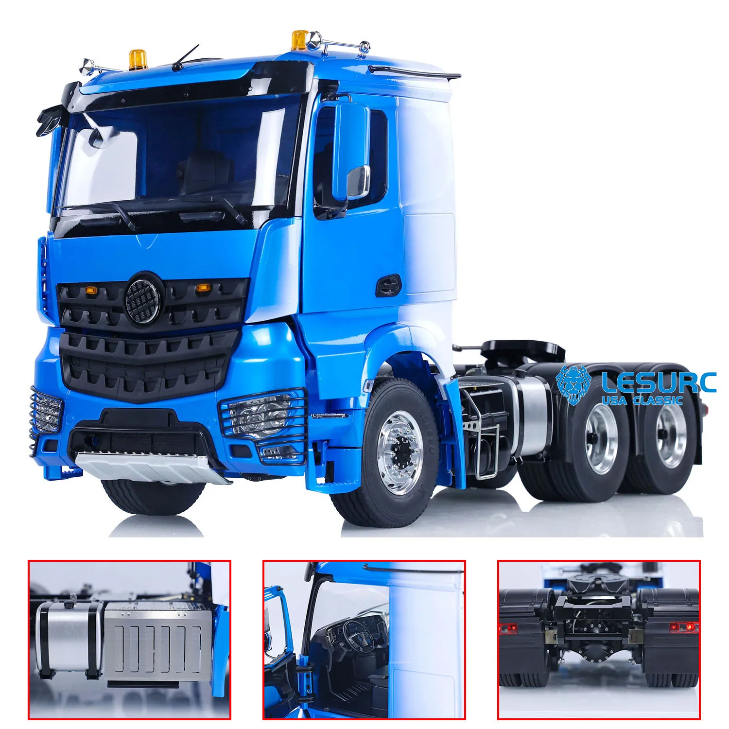 

1/14 6x6 RC Tractor Truck LESU Metal Chassis 1851 3363 High Roof DIY Painted Cabin Radio Control Car 2-speed Gearbox Light Sound