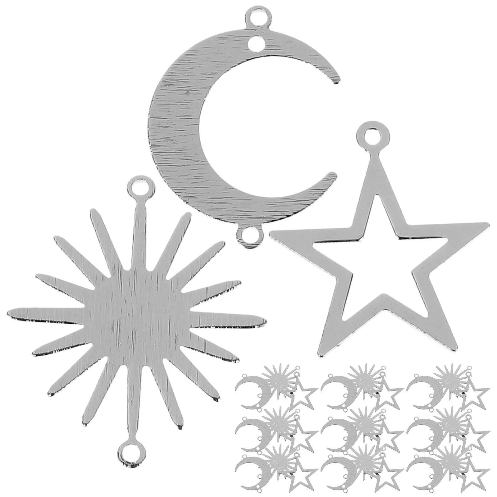 30Pcs Durable Alloy Charms DIY Jewelry Making Moon Star Sun Geometric Pendants Necklace Bracelet Craft Accessories