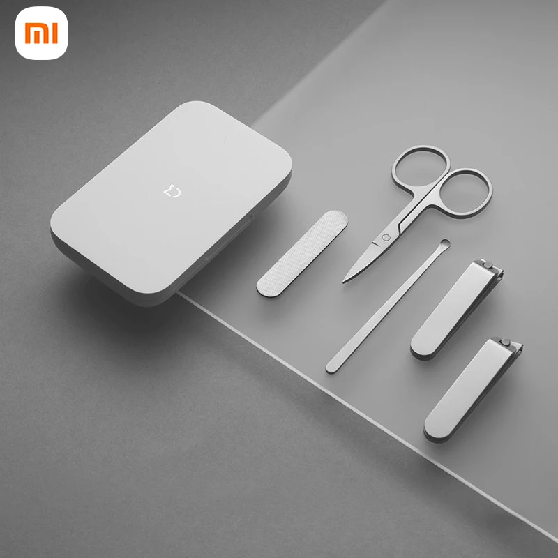 Xiaomi Mijia Nail Clipper Five Piece Set White High Quality Stainless Steel Magnetic Absorption Simple Portable Wear Resistant