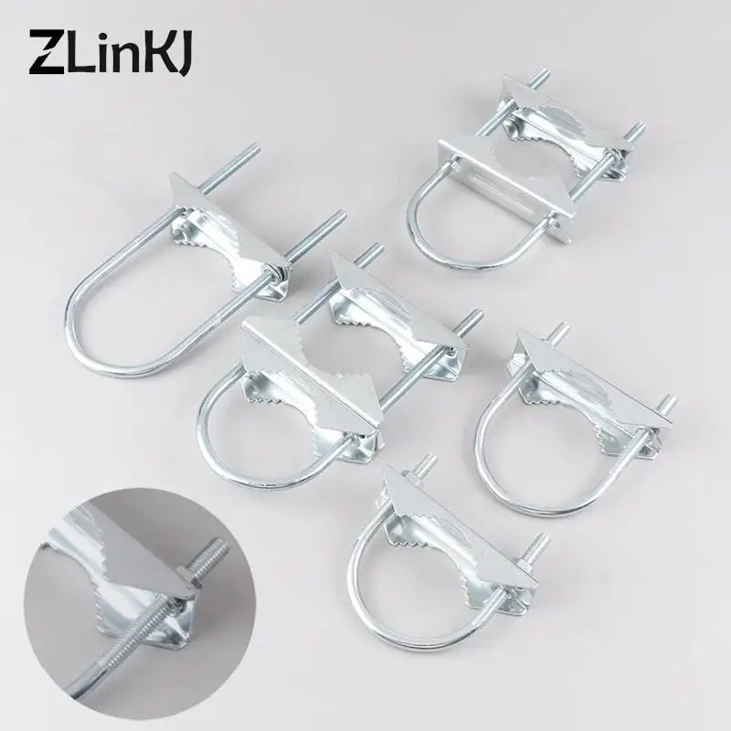 1Pc 304 U Bolts Heavy Duty Anti-Rust Mast To Mast Mount Bracket Kit For TV,CB,Ham Double Antenna Mast Clamp V Jaw Block With