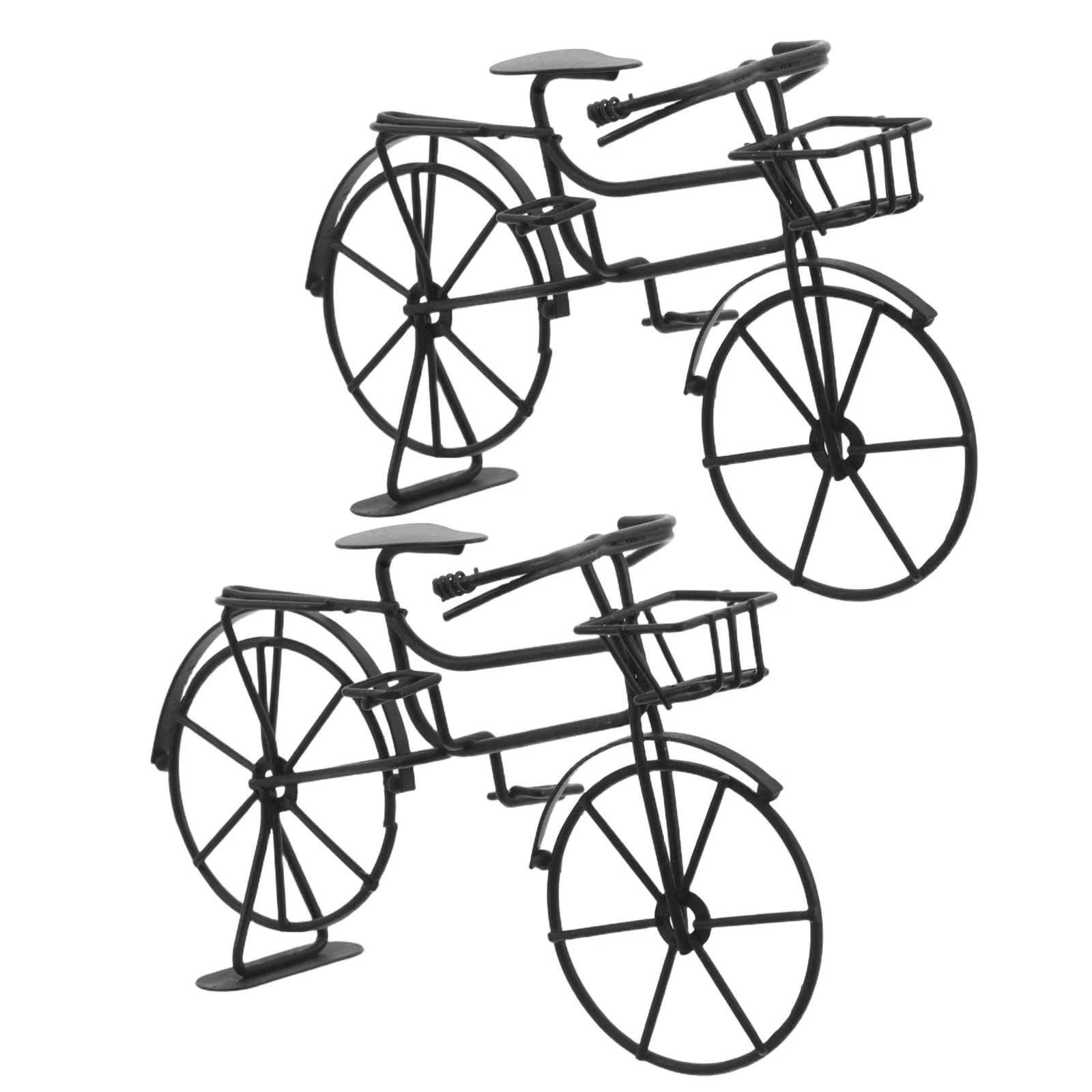 

2 шт., металлические велосипедные украшения в стиле ретро, винтажное украшение для рабочего стола, миниатюрная велосипедная скульптура для домашнего декора, металлический велосипед