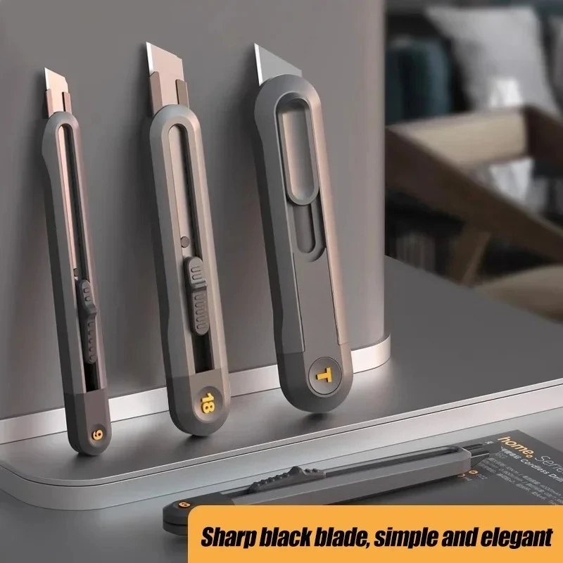 

Snap-off Utility Knife Retractable Box Cutters 9/18mm High Carbon Steel Blades Auto Lock, Perfect for Office and Home Use