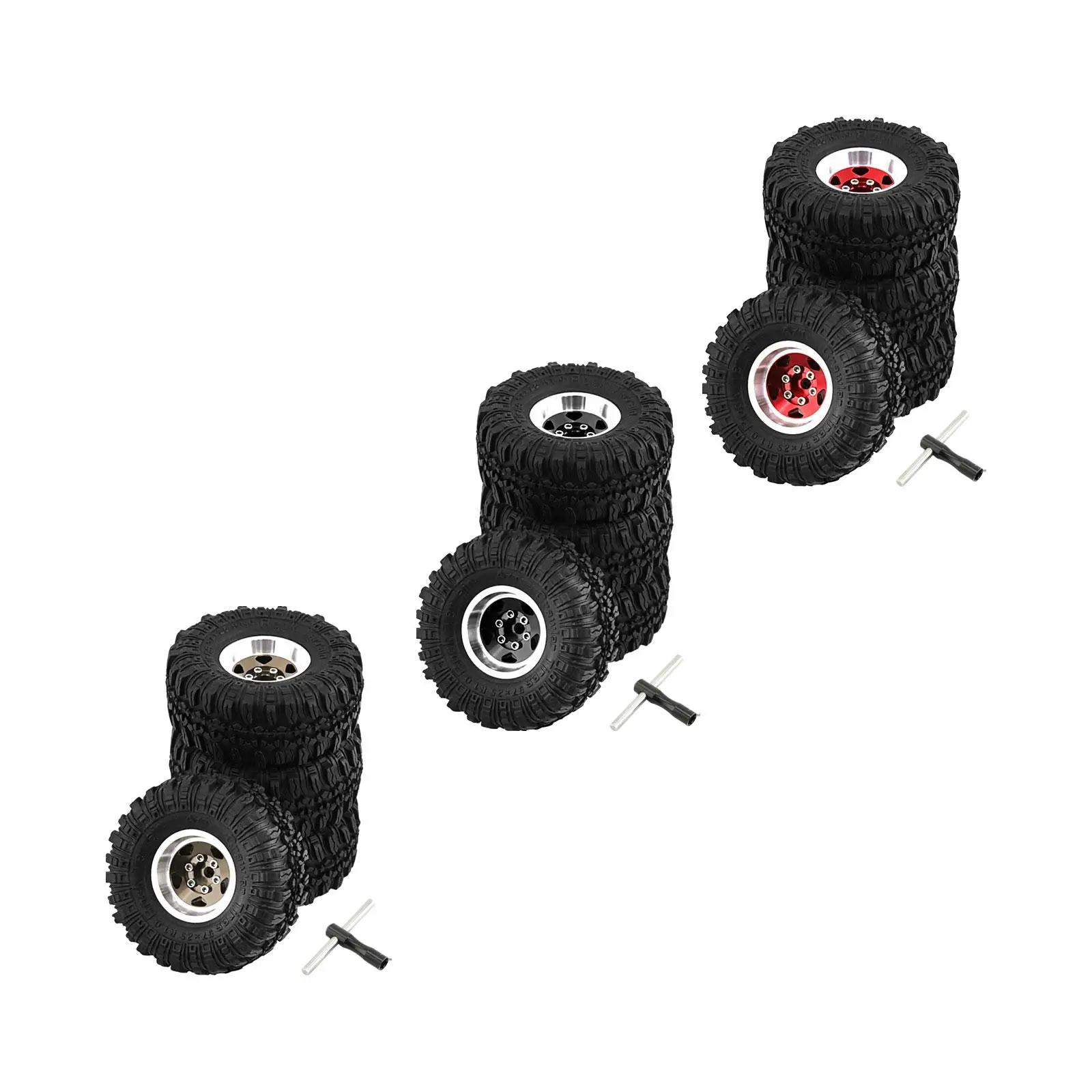 Pneus légers résistants à l'usure avec jante pour camion RC 1/18, pièces de rechange, roue de camion RC, 4 pièces