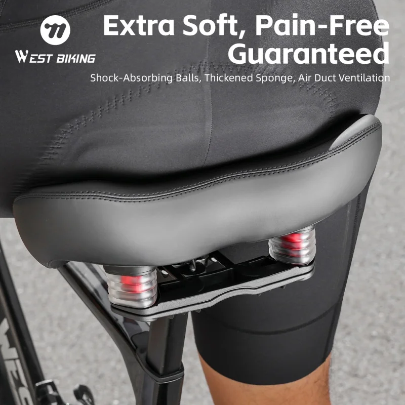 

Велосипедное седло WEST BIKING, амортизирующее велосипедное седло с расширенной утолщенной подушкой, седло для туристического велосипеда MTB, удобное сиденье для электронного велосипеда