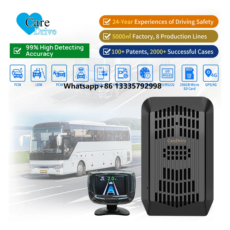 

CareDrive WIFI 4G GPS LDW PCW ADAS Anti Collision Avoidance System with Forward Warning for Bus Vehicle Logistics Vehicle