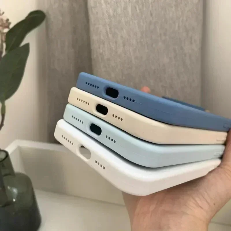 Funda de silicona líquida Original para iPhone, 15, 14, 11, 13, 12 Pro Max, Mini, XR, X, XS, 8, 7, 6 Plus, fundas de teléfono de lujo a prueba de golpes, cubierta suave