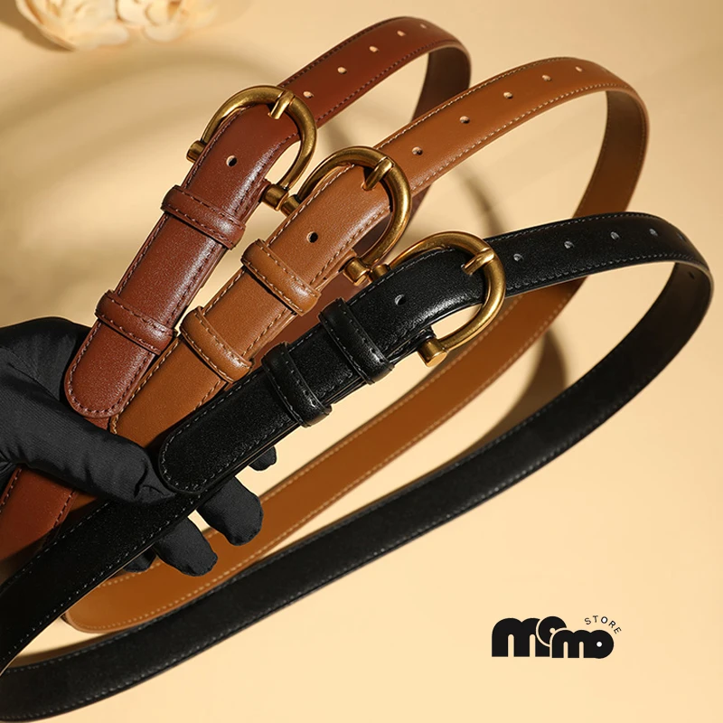 

New Elegant Designer Belts for Women Fashion Luxury Female Genuine Leather Belt Retro Metal Buckle Waistband Decor Jeans Dress