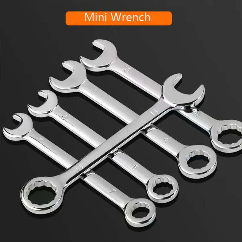 MINI 4-11mm Dual-use Plum Blossom Open End Wrench CR-V Alloy Rustproof Small Open Box End Combination Wrench Easy To Store