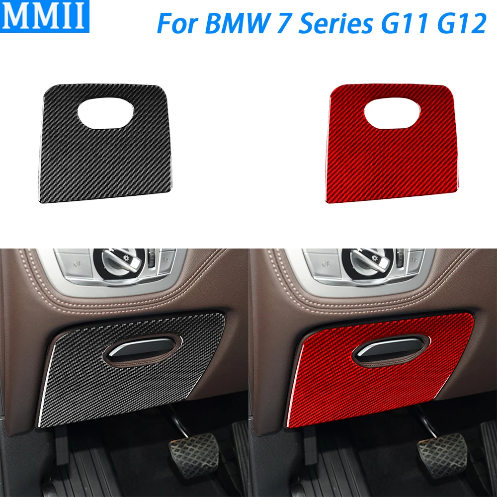 

For BMW 7 Series G11 G12 2015-2022 Carbon Fiber Driver Storage Box Panel Cover Trim Car Interior Decoration Accessories Sticker