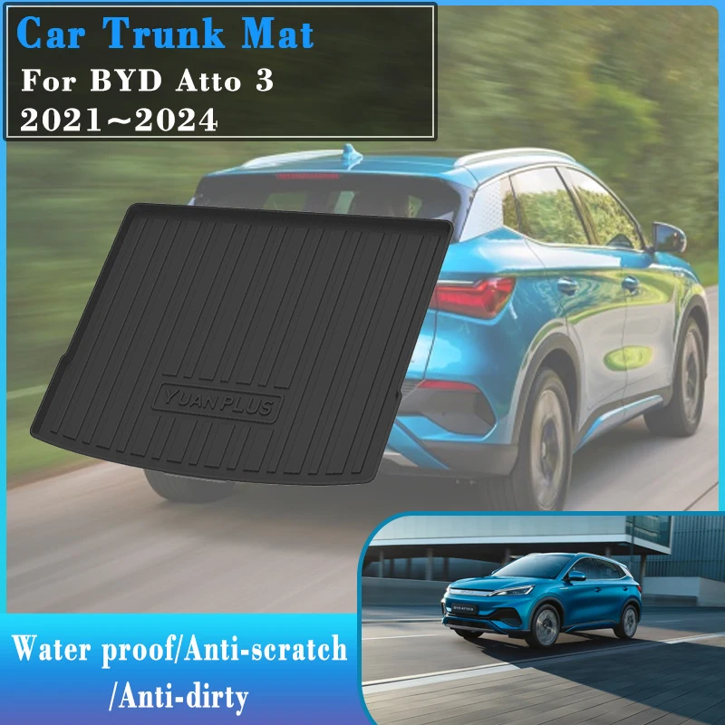 

For BYD Yuan Plus Atto 3 2021~2024 Car Trunk Storage Pads TPE Waterproof Protecion Car Mats Interior Automobile Auto Accessories