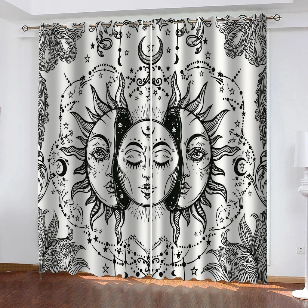 Tarot Mancha Spiritual Luxury Blackout Window Curtains for Bedroom Living Room Bathroom Kicthen Door High Shading New Fashion