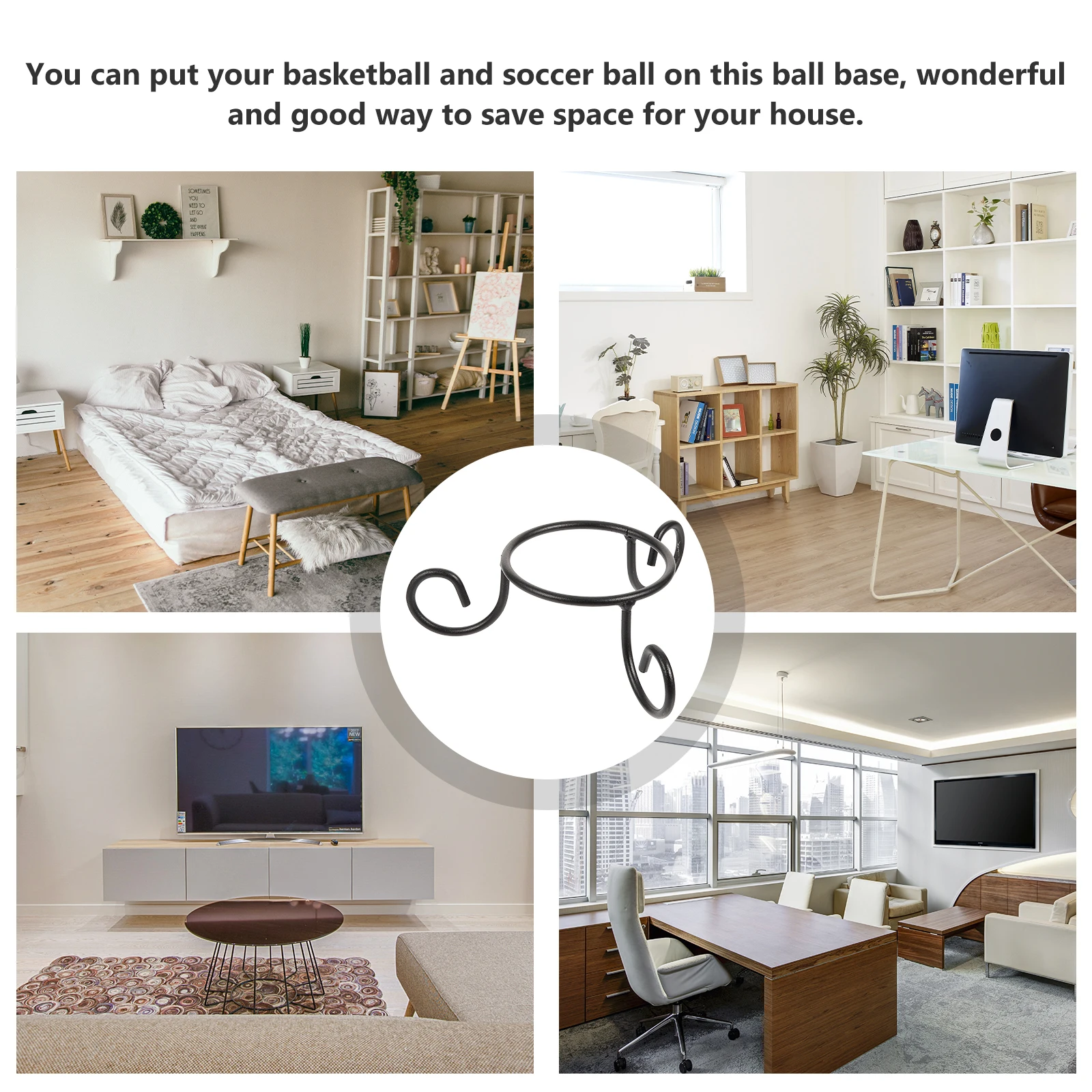 

2pcs Ball Storage Rack Stainless Steel Basketball Stands Volleyball Holder Soccer Balls Display Base Fitness Useful Practical