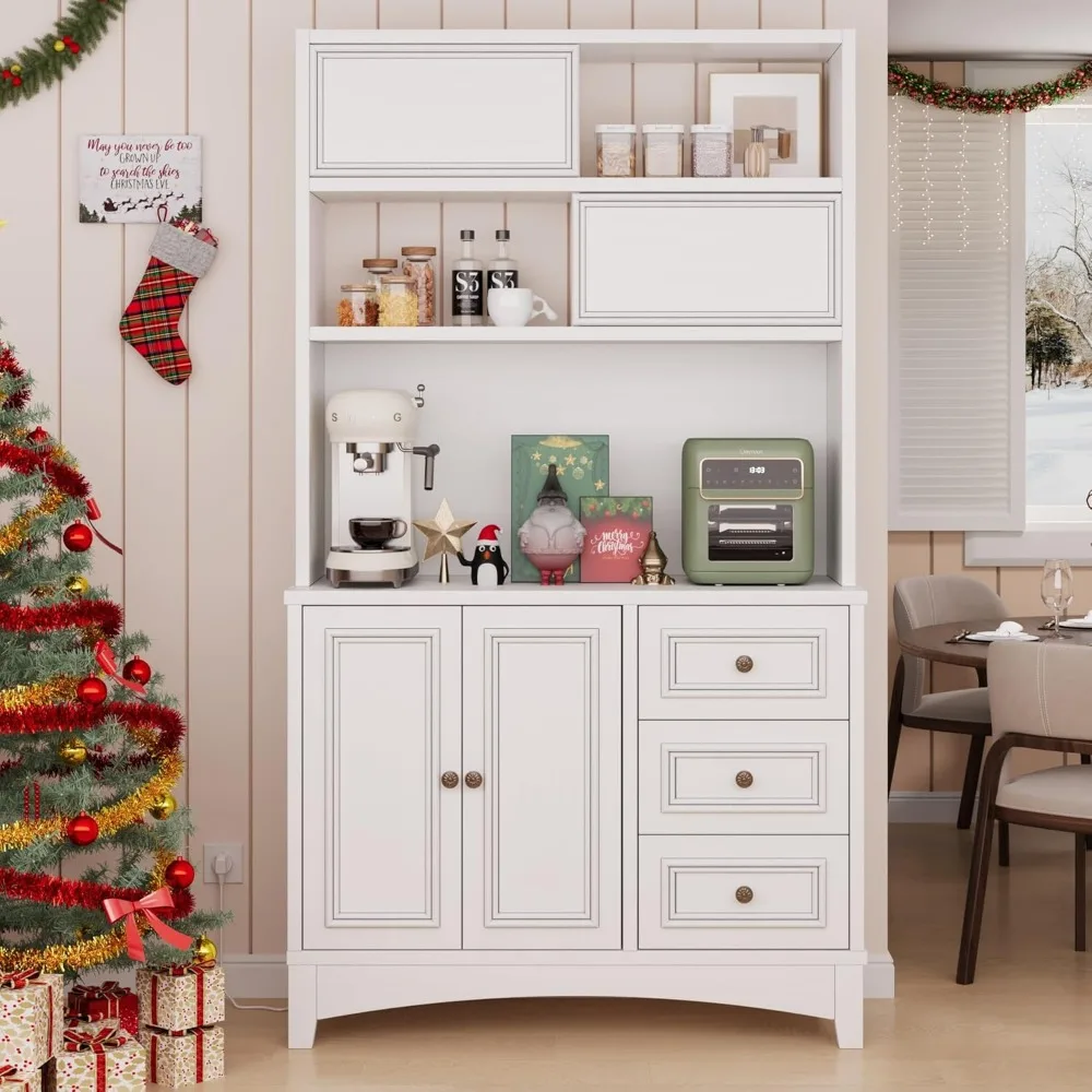 71 خزانة مخزن بيضاء للمزرعة مع محطة شحن، وحدة تخزين من 4 أنواع وتصميم مضاد للطرف، وخزانة مطبخ مع رف قابل للتعديل