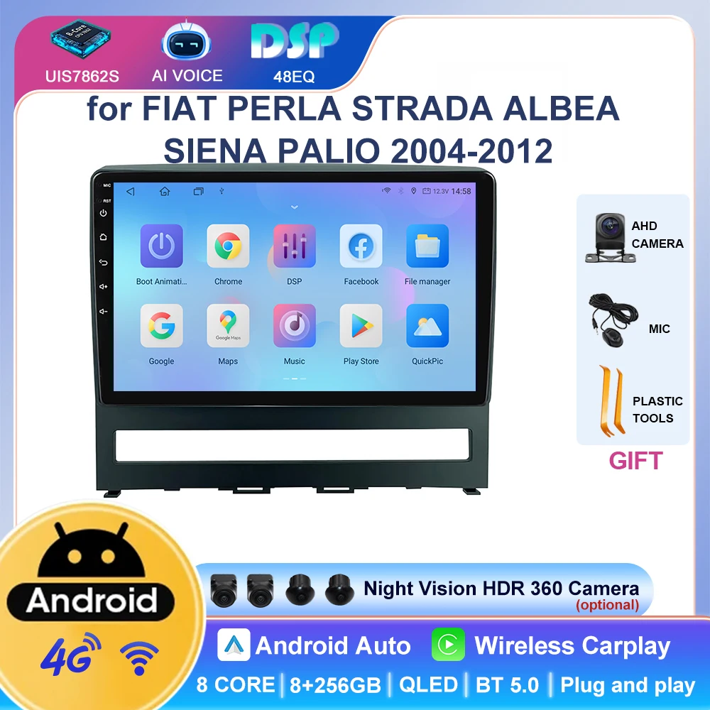 8 Core 4G DSP WIFI BT RDS Carplay Screen Gps Stereo Android Radio Car Multimedia Player for FIAT PERLA STRADA ALBEA SIENA PALIO