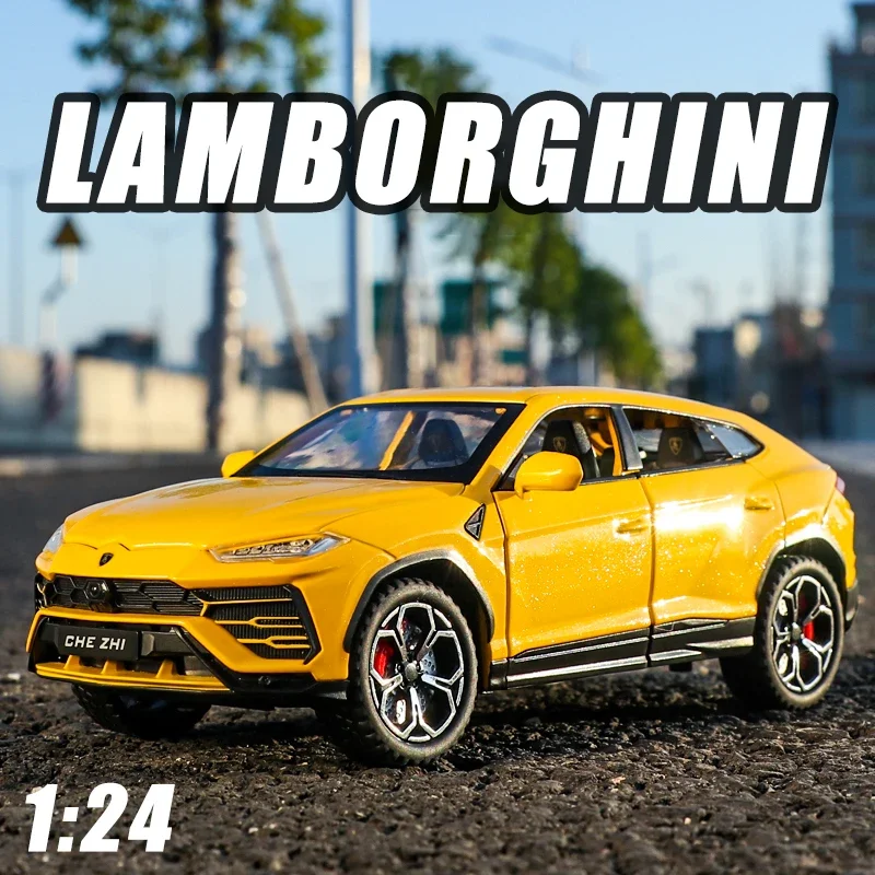 1:24 Scale Lamborghini URUS Alloy Model Car SUV Vehicle Diecast Toy Metal Collection Simulation Sound And Light Children\'s Gift