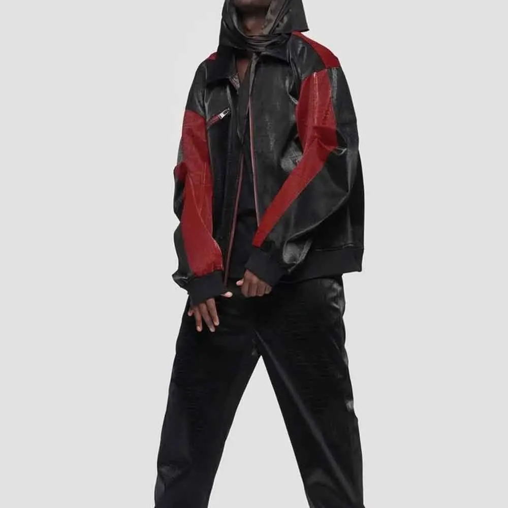 

Осенняя новая мужская лоскутная куртка с длинными рукавами в американском стиле ретро, модные тенденции, свободные повседневные нишевые мужские топы High Street, 2025 г.