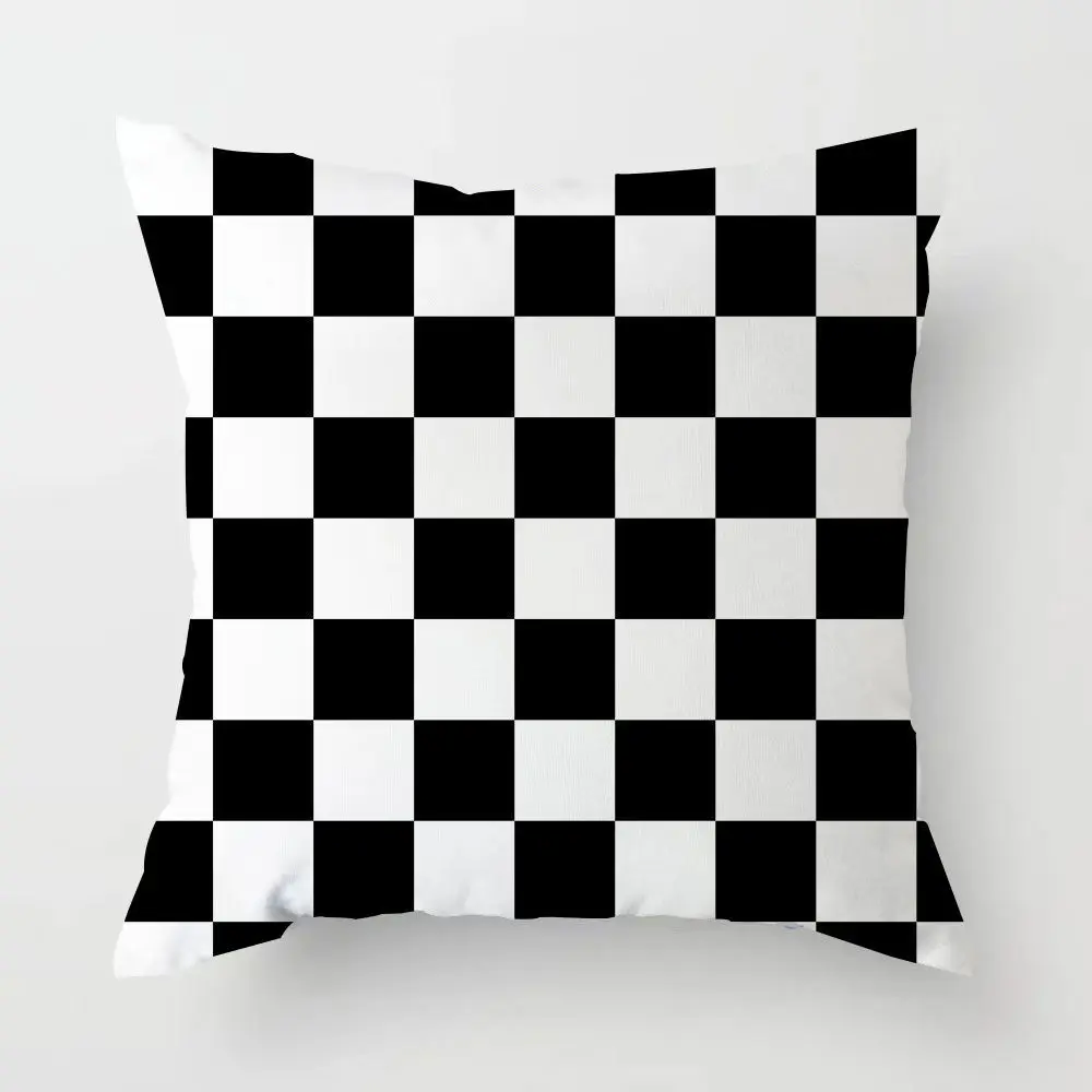 Sofa Throw Pillow Set Checkerboard Backrest Black and White Living Room Bedroom Home Throw Pillow Cushion Set Home Decoration