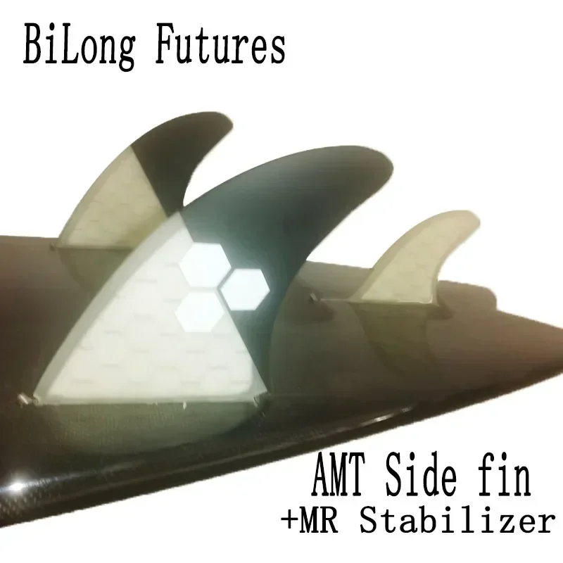 BiLong Futures AMT/ Side Twin + MR Stabilizer Fiberglass Performance Core Tri Fin Set Surfboard Fins Quilhas Surf Fins Wakeboard