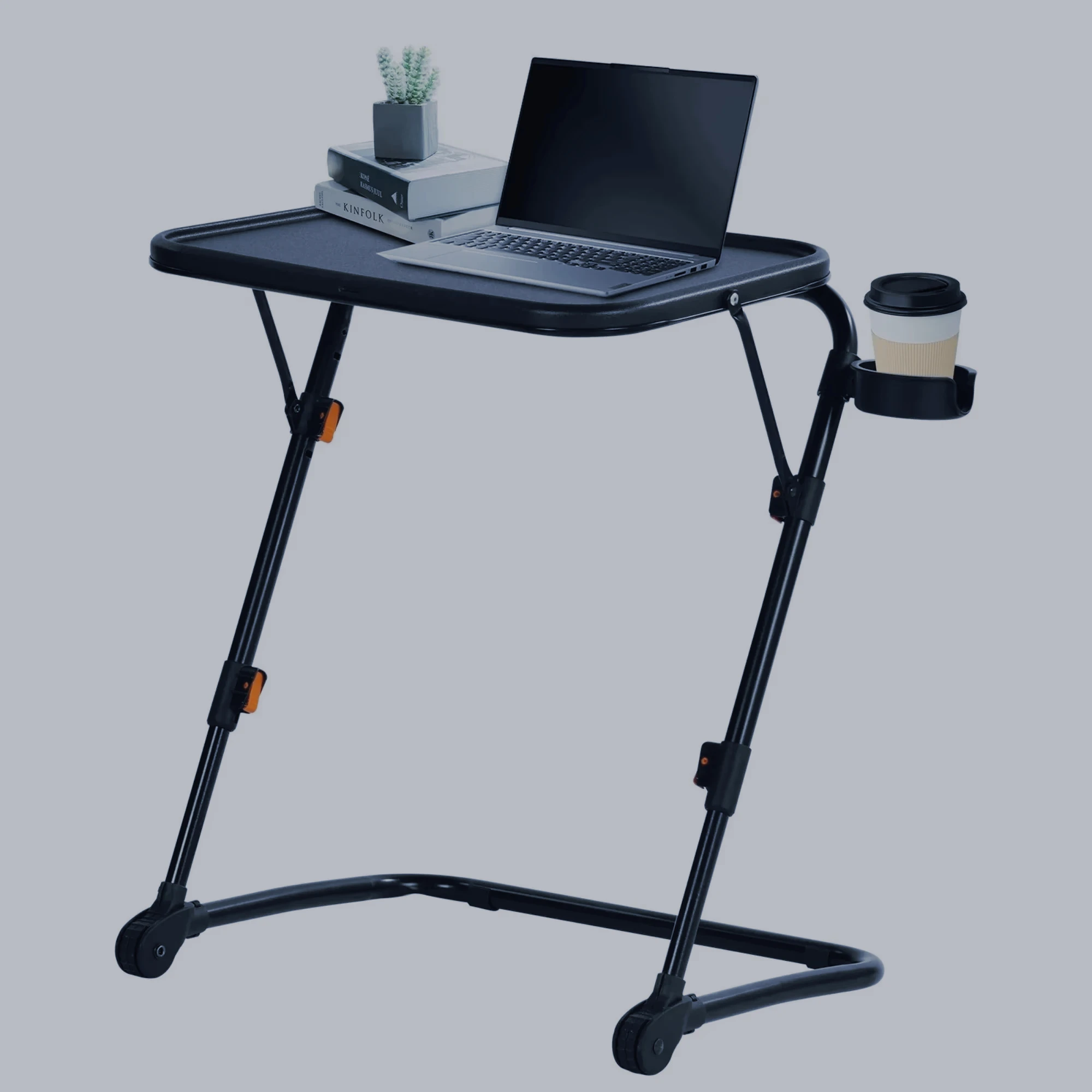 مكتب كتابة بارتفاع قابل للتعديل باللون الأسود |   محطة عمل مدمجة لتوفير المساحة للمكتب المنزلي والدراسة والمساحات الصغيرة