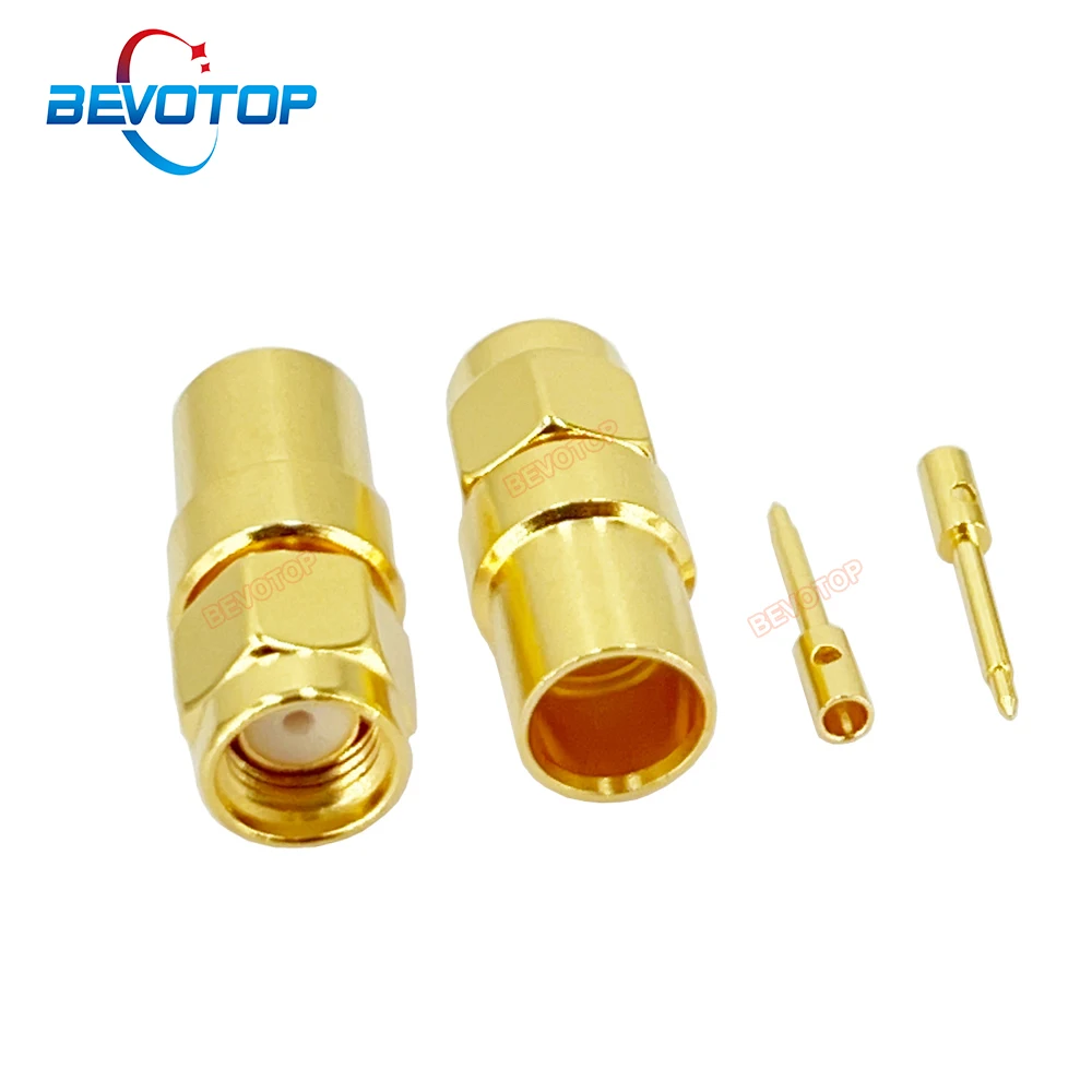 10PCS/LOT RG401 SMA Male Plug Solering RF Coaxial Connector for RG-401 Cable DC-6GHz 50 Ohm BEVOTOP Connector