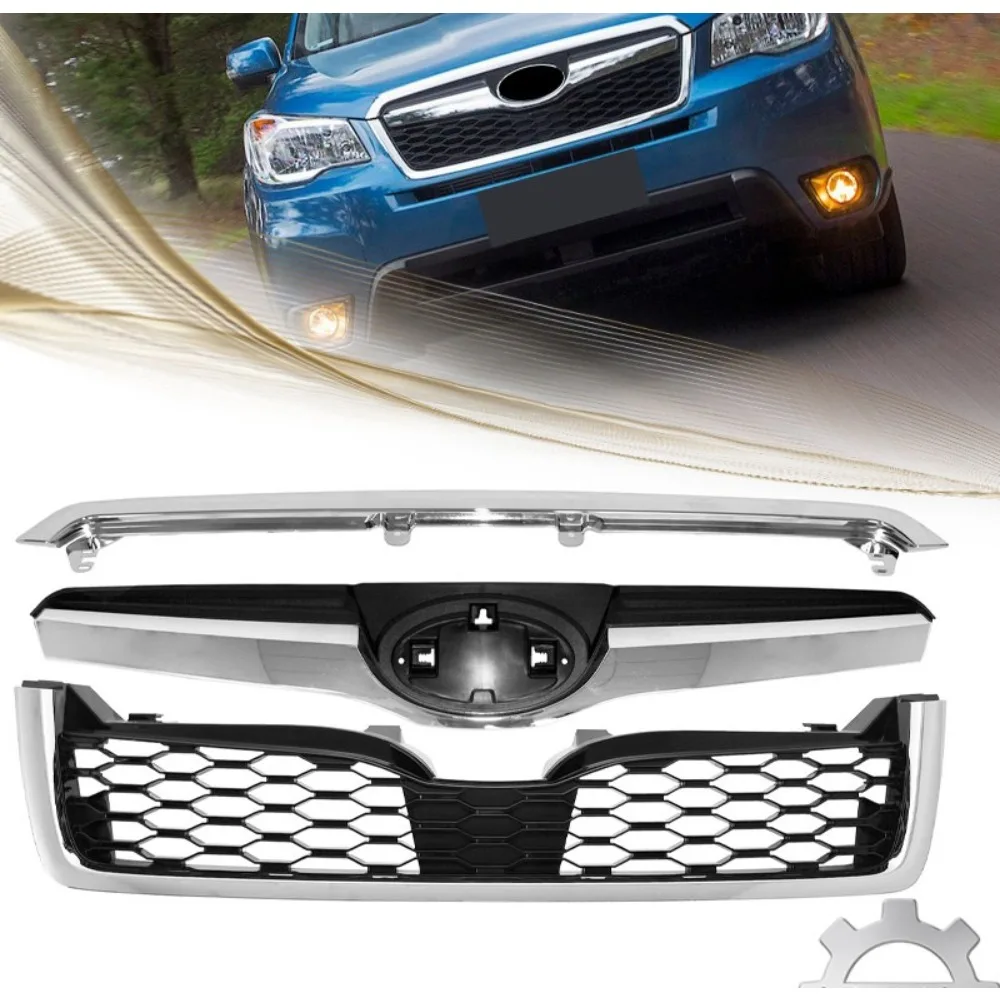 

Для Subaru Forester 2014-2018: Верхняя передняя решетка бампера с хромированной окантовкой