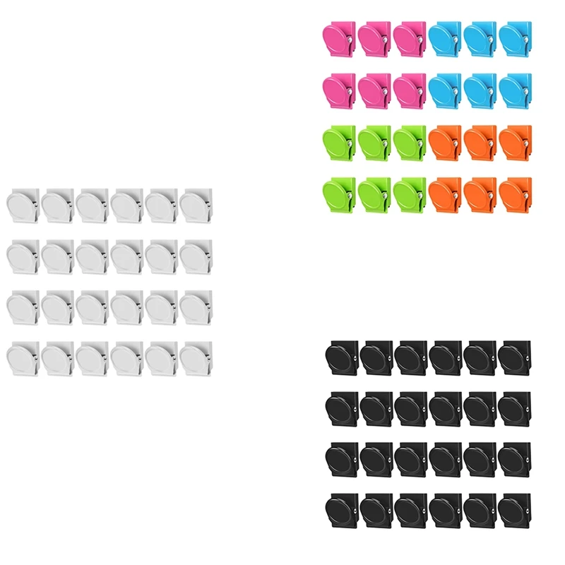 

GW-Magnetic Clips, 24 Pcs Fridge Magnet Whiteboard Magnets, Metal Clips Refrigerator Magnets, Magnet Clips