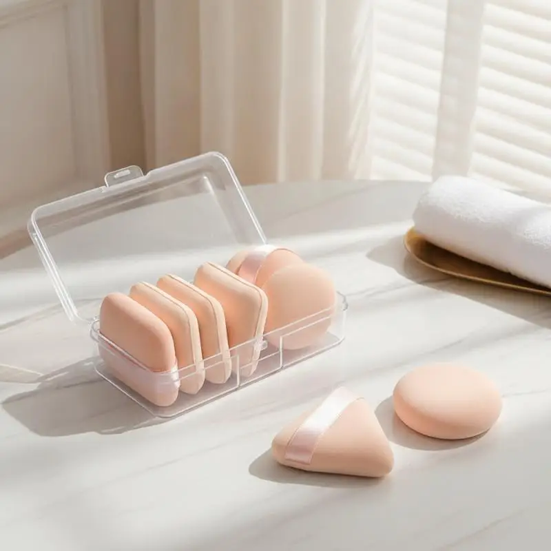 5 Pack Multi Shape Makeup Sponge Set Dry Wet Dual Use Soft Foundation Applicator for Powder Cream