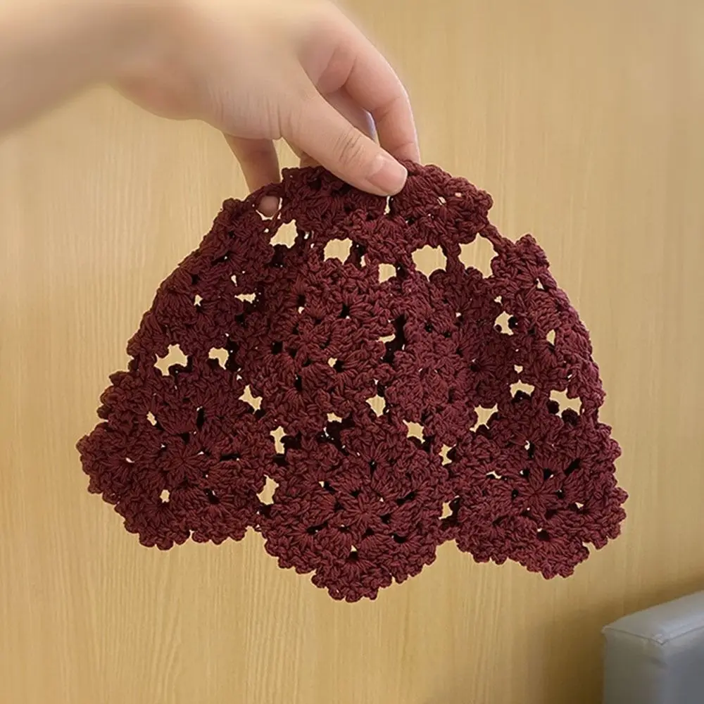 Breathable Hollowed Out Knitted Hat Lace Casual Beret Cap Summer Fashion Skullies Hat for Women Skullies & Beanies