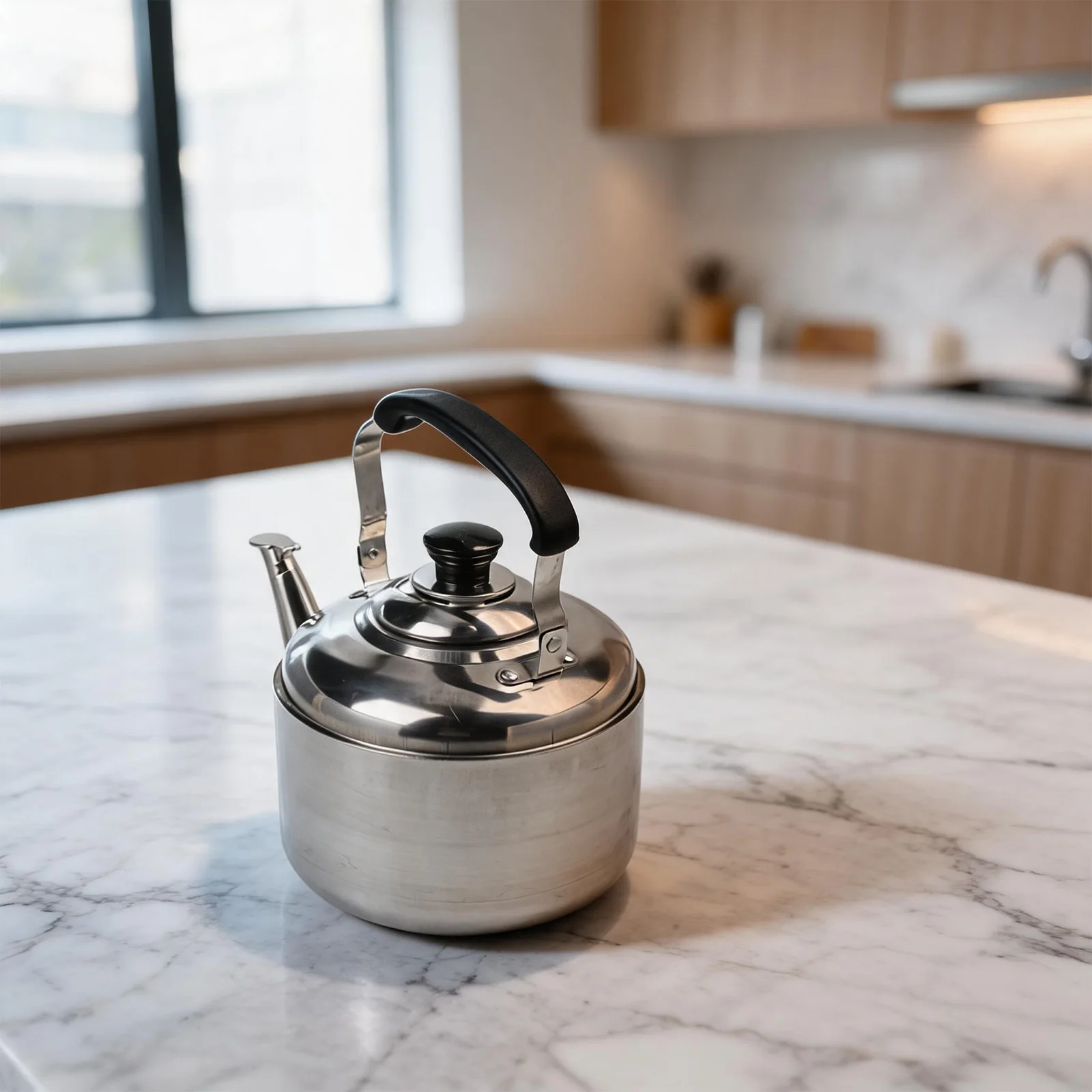 Thickened Stainless Steel Whistling For Kettle Compatible with Induction Gas and Electric Heating Elements for Daily Kitchen Use - view 3