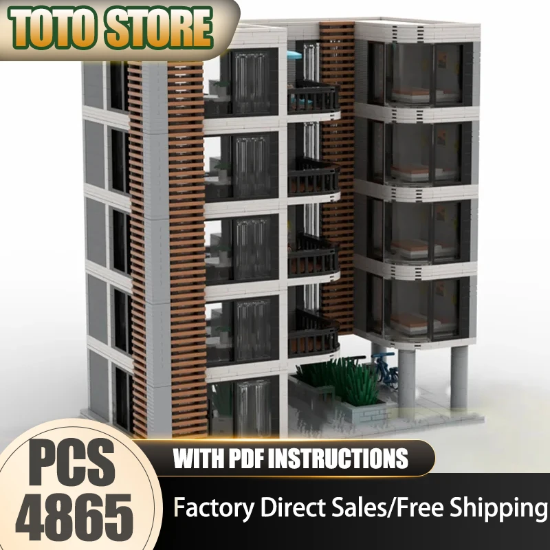 

Moc Building Квартира Комплексная модель Технология Подарочное замыкание Модульная модель городского здания DIY Сборка Праздничные наборы Игрушки