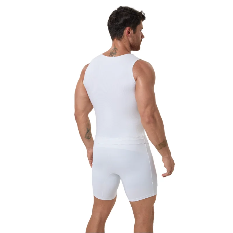 Body moldeador para hombre, camisa adelgazante con control de barriga, comodidad transpirable con apertura trasera para un fácil uso, moldeador corporal de entrenamiento