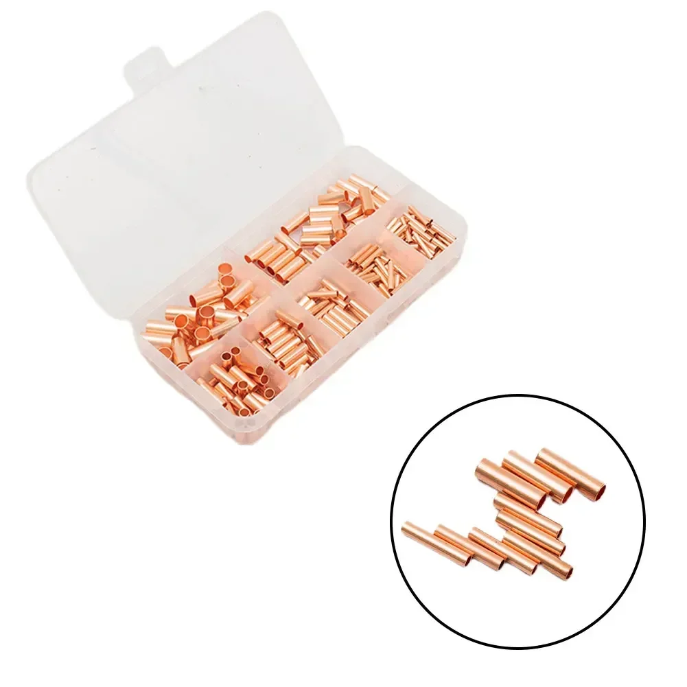 Welded Sealed Connectors Terminal Kit 250Pcs Tube Accessories Butt Wire Cable Crimp Copper Ferrule Replacement