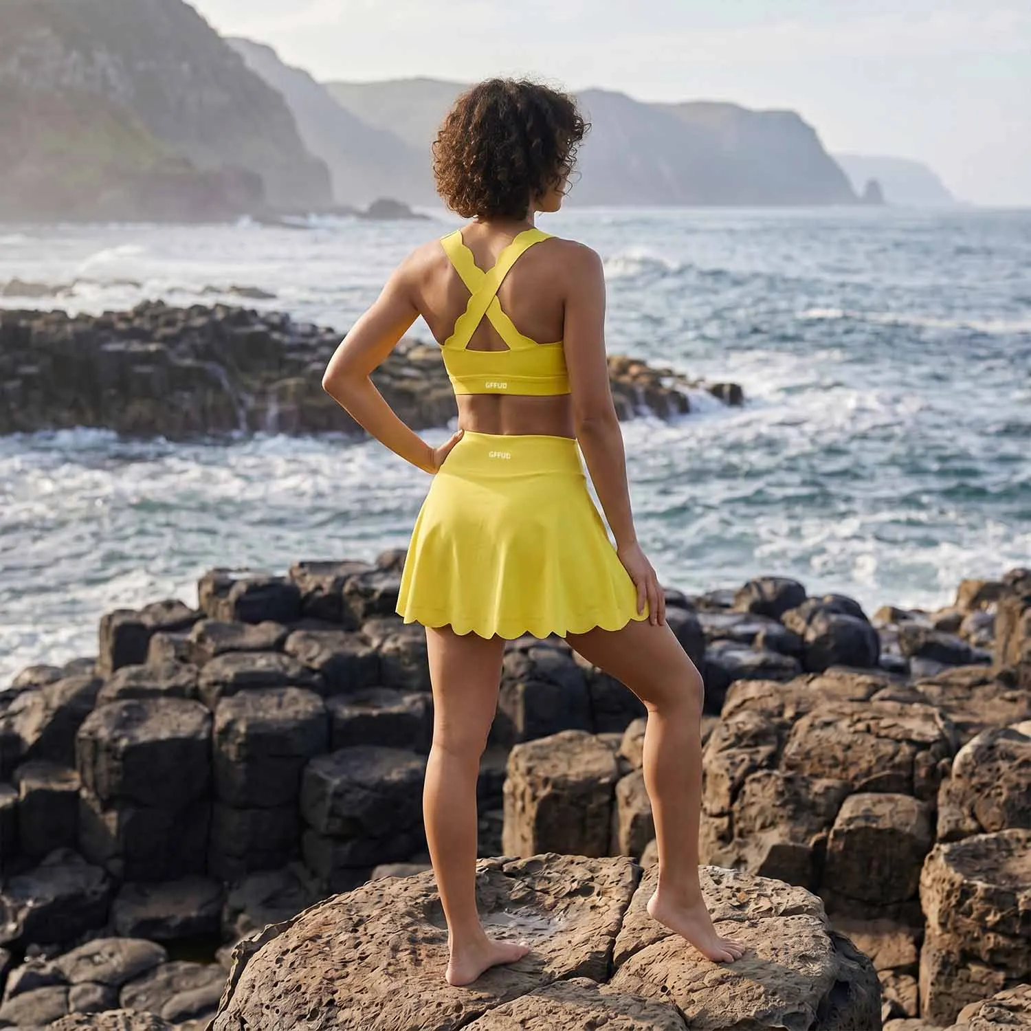 Women Yoga Set 2 Piece Cross Back Sports Bra with Pads High Waist Tennis Skirt Breathable Summer Running Pilates Gym Wear tops
