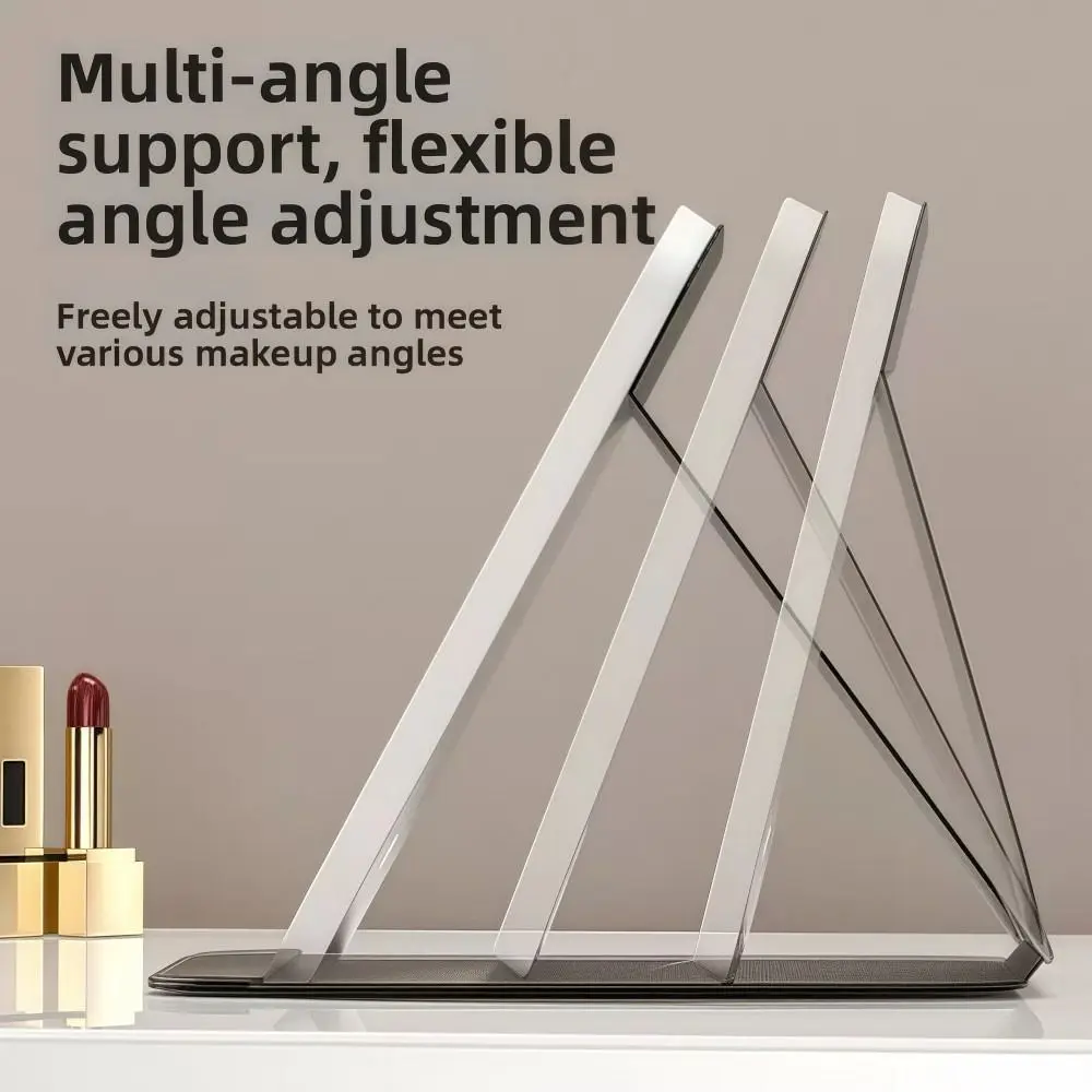 3色ライトLED化粧鏡折りたたみ式充電式フィルライトバニティミラーポータブル角度調整可能なフェイシャルメイクアップミラー