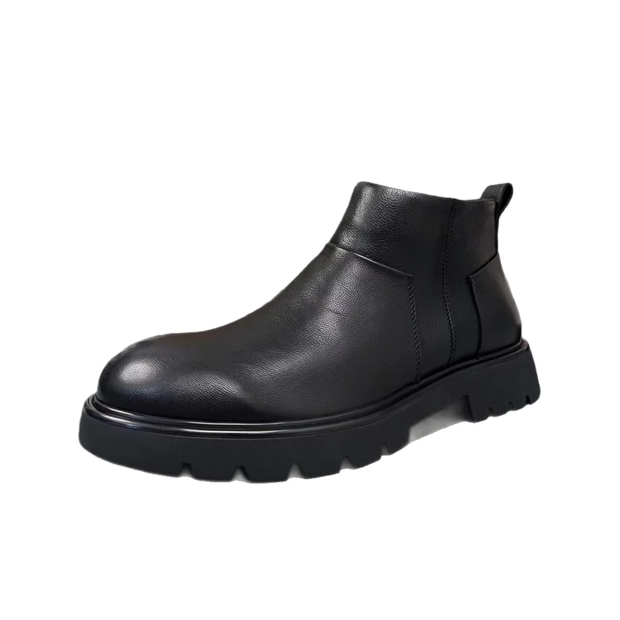 

Autumn Winter New Designer Ankle Boots for Men Black Fashion Casual Platform Shoes Male Retro Business Zipper Leather Boots Man